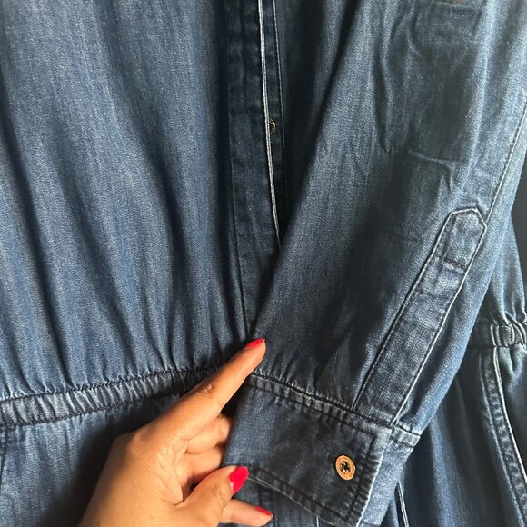 🤩Women Denim Jumpsuit Sz S JUICY COUTURE Embroidered Blue soft and comfy Romper - Picture 8 of 11